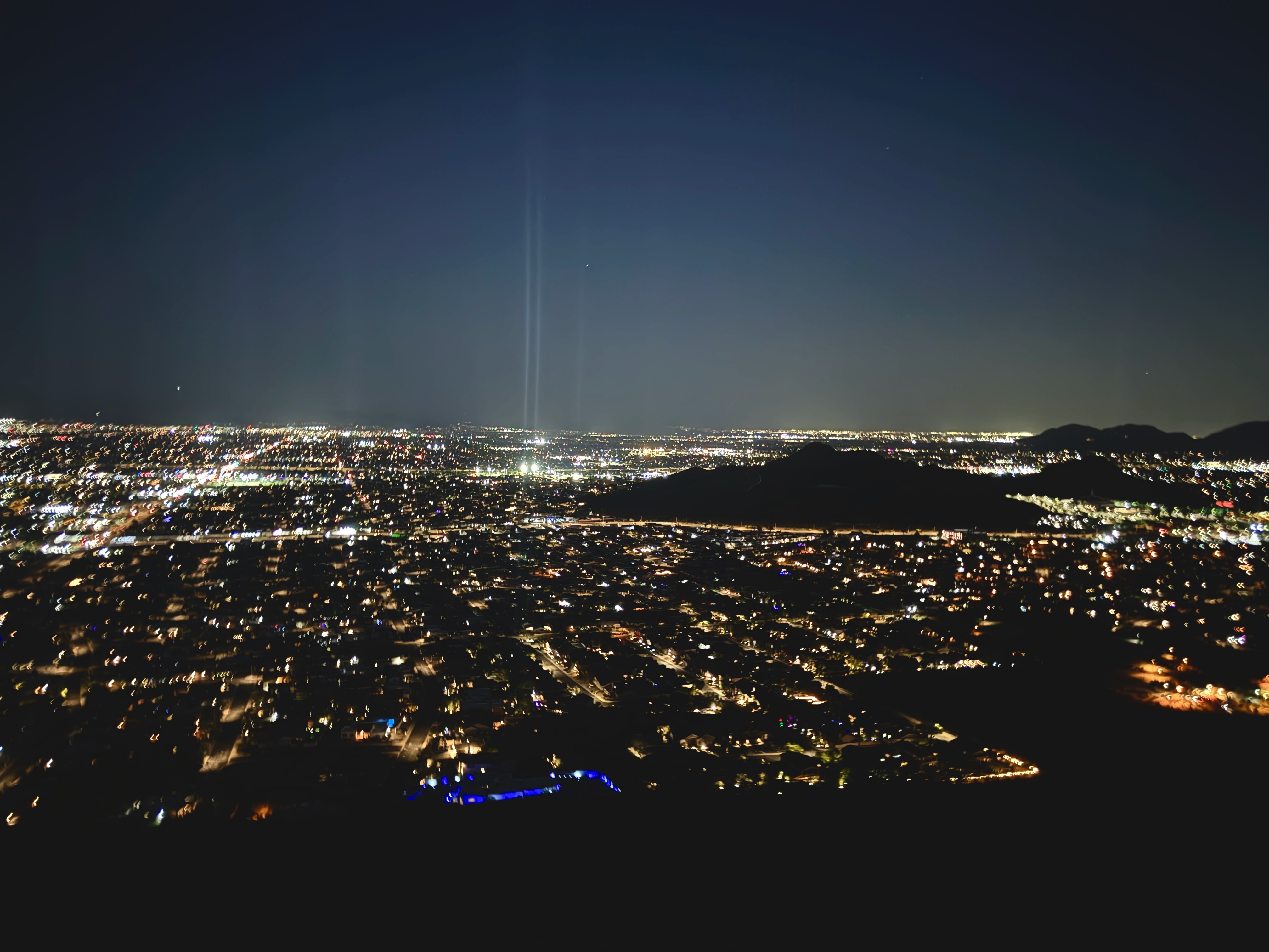 Night View of Pardise Valley from the top of look out mountain looking East
