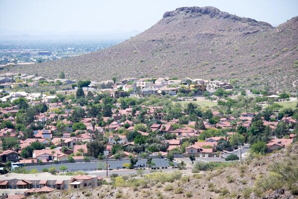 Property Management In PHoenix's view from Shadow mountain towards Lookout. 