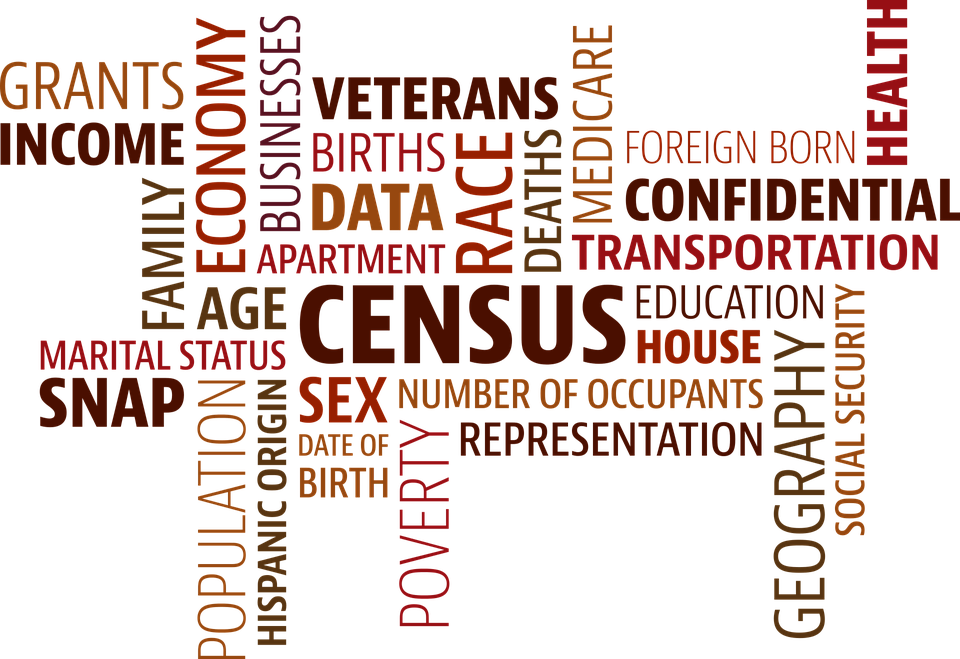 Census data for 85032, collage of Census words.